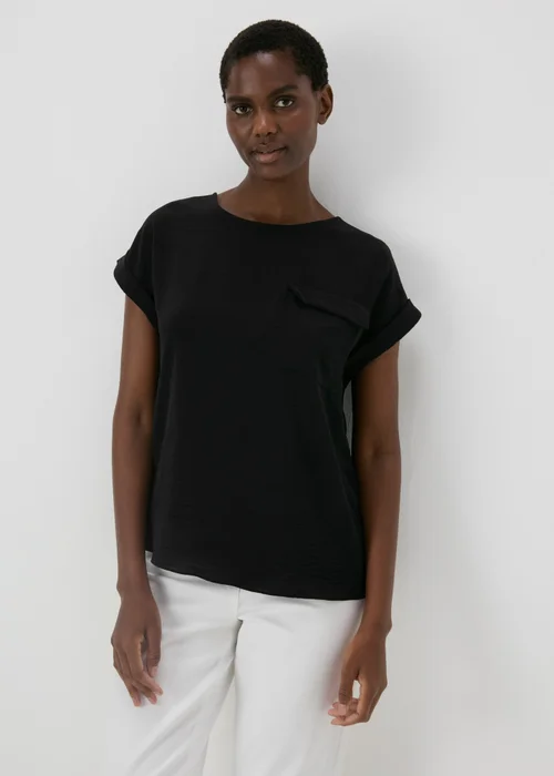 Black Pocket Front T-Shirt - Size 8 Image 3