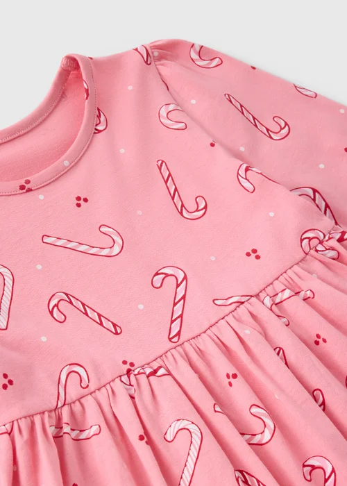 Girls Pink Candy Cane Dress (1-7yrs) - 1 half year to 2 Image 2