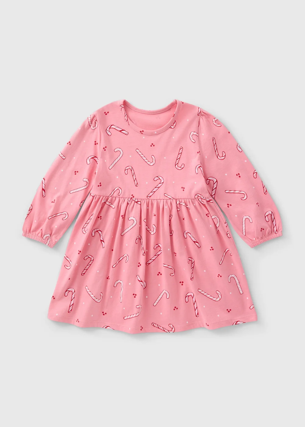 Girls Pink Candy Cane Dress (1-7yrs) - 1 half year to 2 Image 1