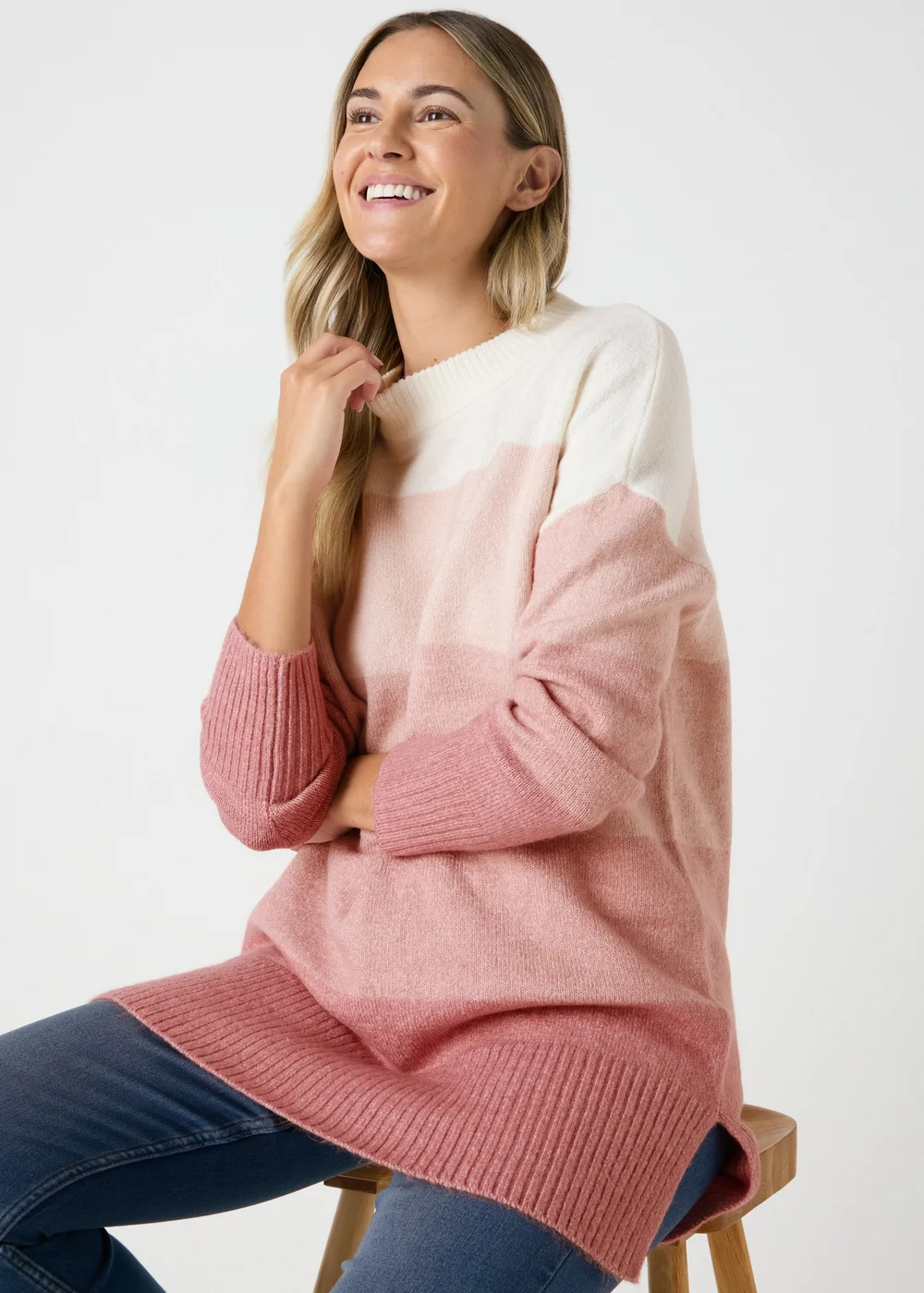 Pink Stripe Knitted Tunic - XS Image 1