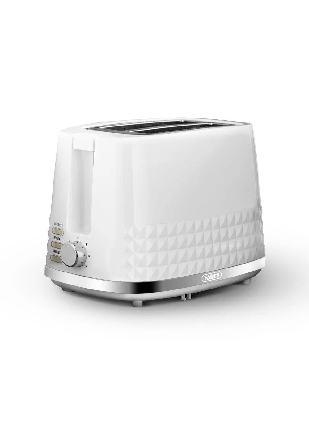 Tower Solitaire White 2 Slice Toaster - One Size Image 1