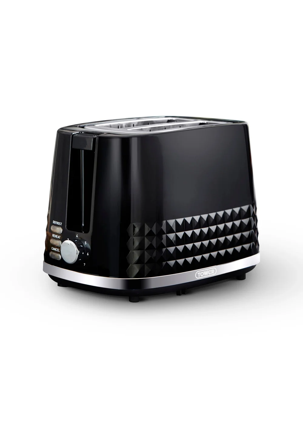 Tower Solitaire Black 2 Slice Toaster - One Size Image 1