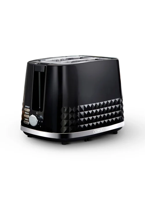 Tower Solitaire Black 2 Slice Toaster - One Size Image 1