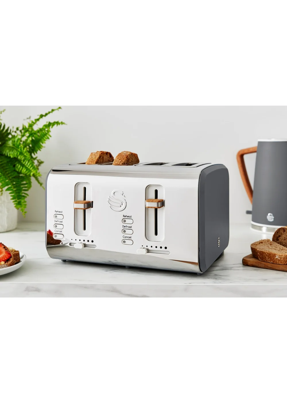 Swan 4 Slice Nordic Style Toaster - One Size Image 3