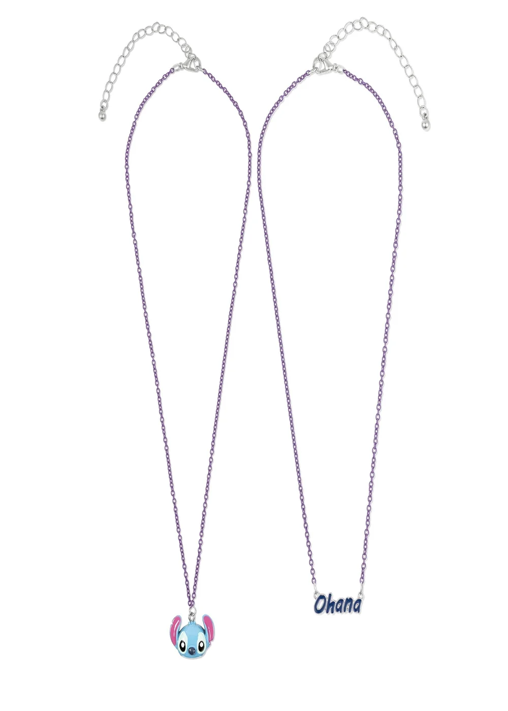 Disney Ohana Stitch Double Layered Blue Necklace - One Size Image 5