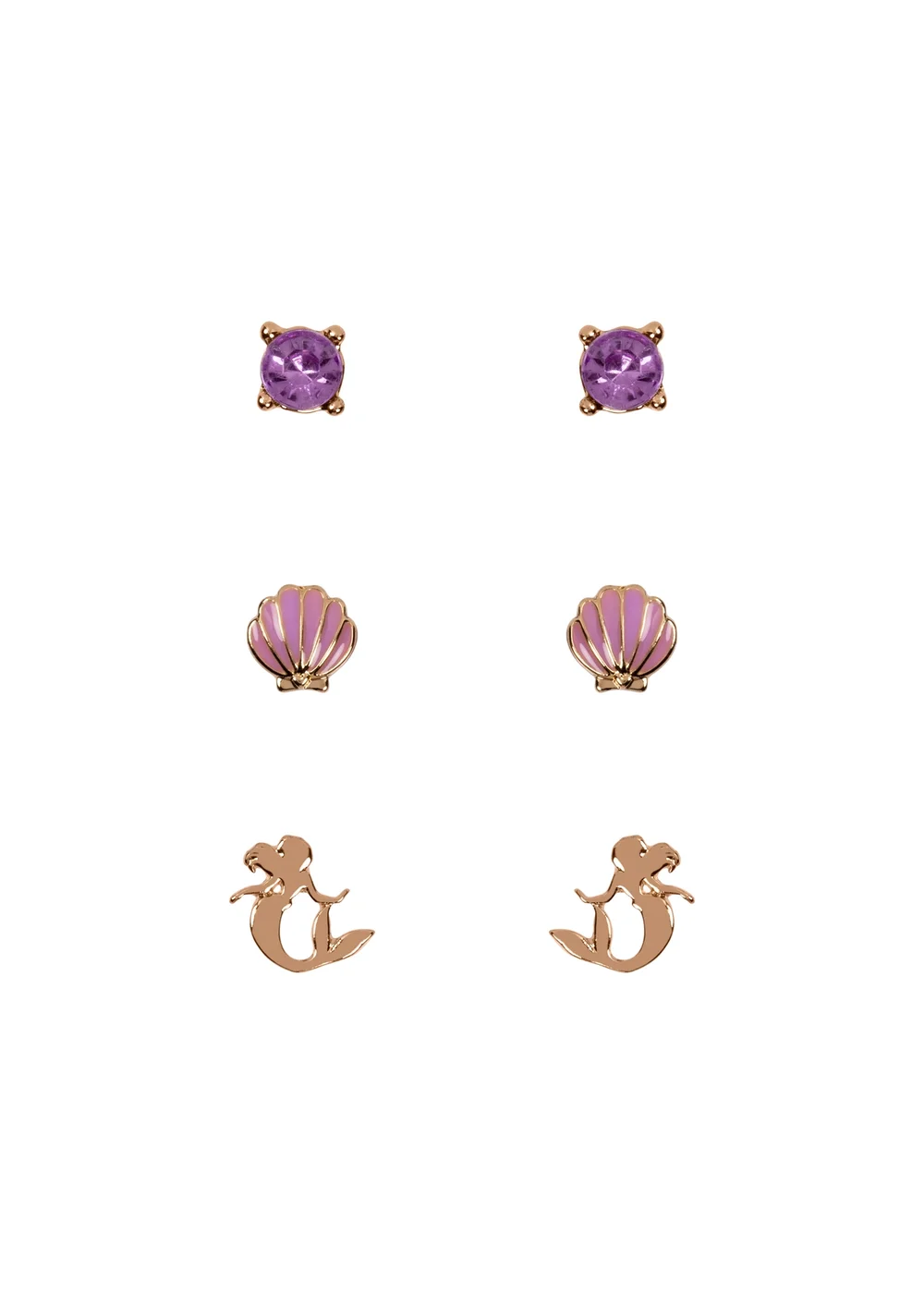 Disney Princess The Little Mermaid Trio Earring Set - One Size Image 1