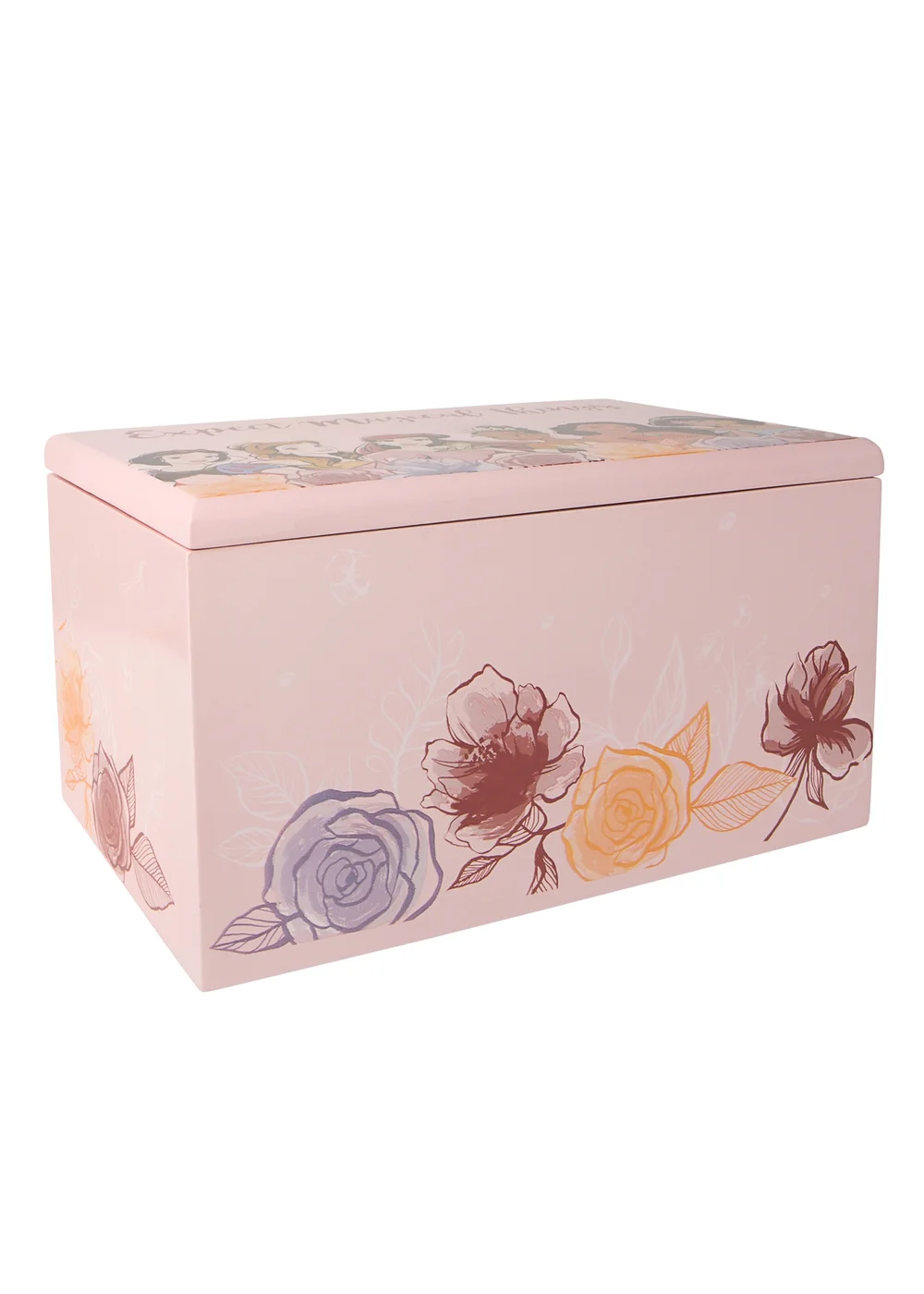Disney Princess Pink Printed Wooden Jewellery Box - One Size Image 1