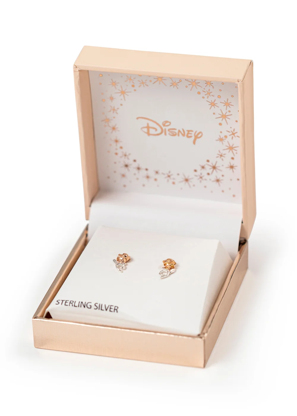 Disney Beauty & The Beast Two Tone Rose Stud Earrings - One Size Image 4