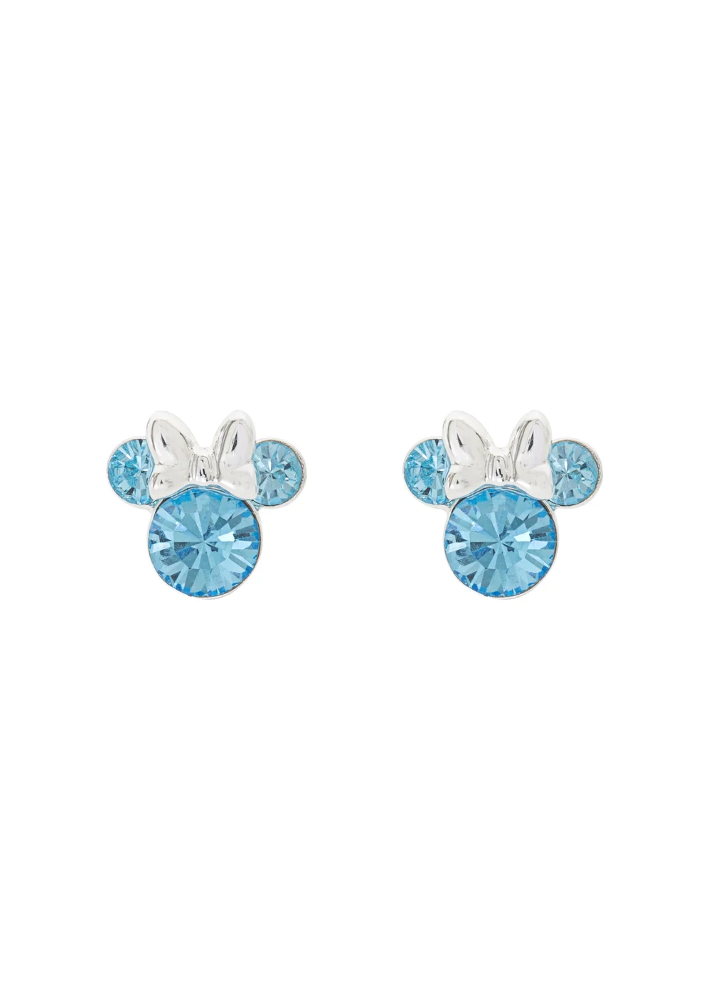 Disney Minnie Silver Plated March Birthstone Stud Earrings - One Size Image 1