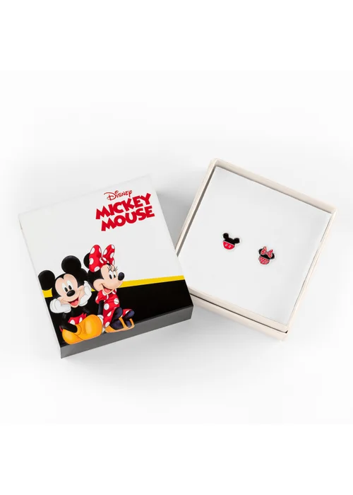 Disney Mickey and Minnie Mouse Enamel Filled Earrings - One Size Image 5