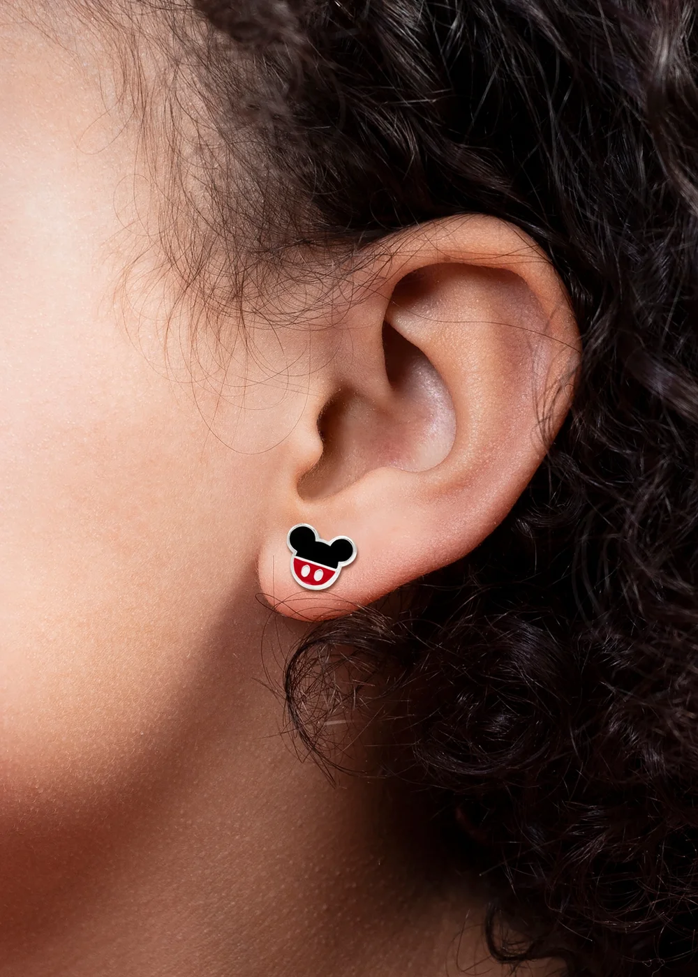 Disney Mickey and Minnie Mouse Enamel Filled Earrings - One Size Image 3