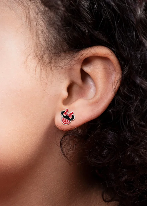 Disney Mickey and Minnie Mouse Enamel Filled Earrings - One Size Image 4