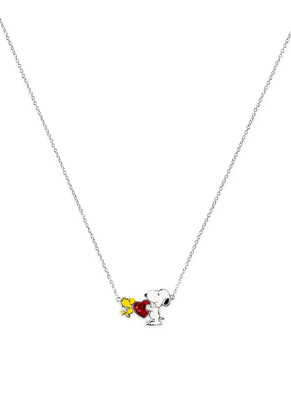 Peanuts Snoopy & Woodstock Heart Charm Necklace - One Size Image 1