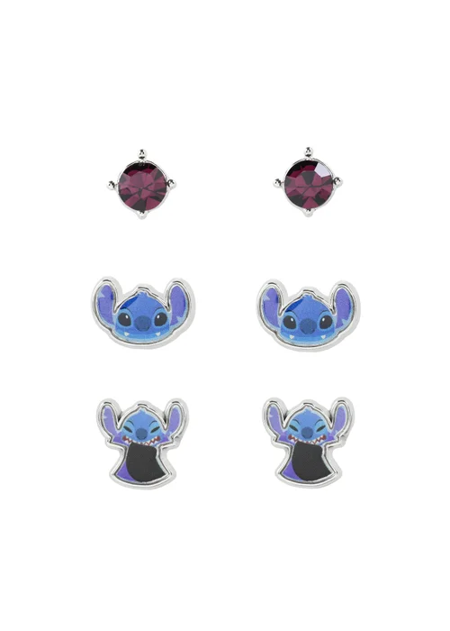 Disney Stitch Blue Costume 3pc Earring Set - One Size Image 1