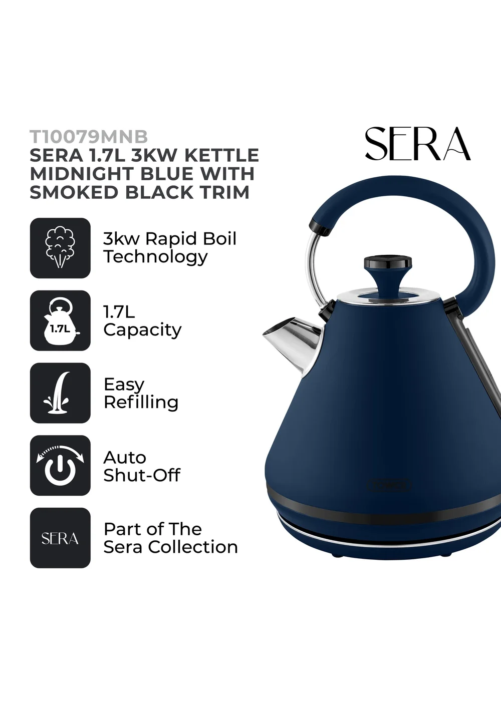 Tower Sera 3KW Kettle (1.7L) - One Size Image 2