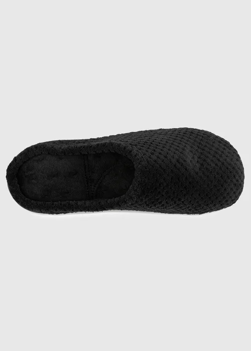 Totes Isotoner Black Popcorn Terry Mule Slippers - 4 Image 5