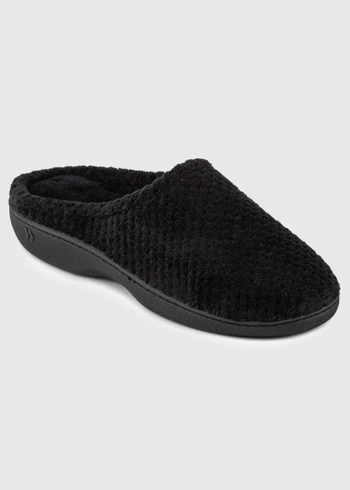 Totes Isotoner Black Popcorn Terry Mule Slippers - 4 Image 3