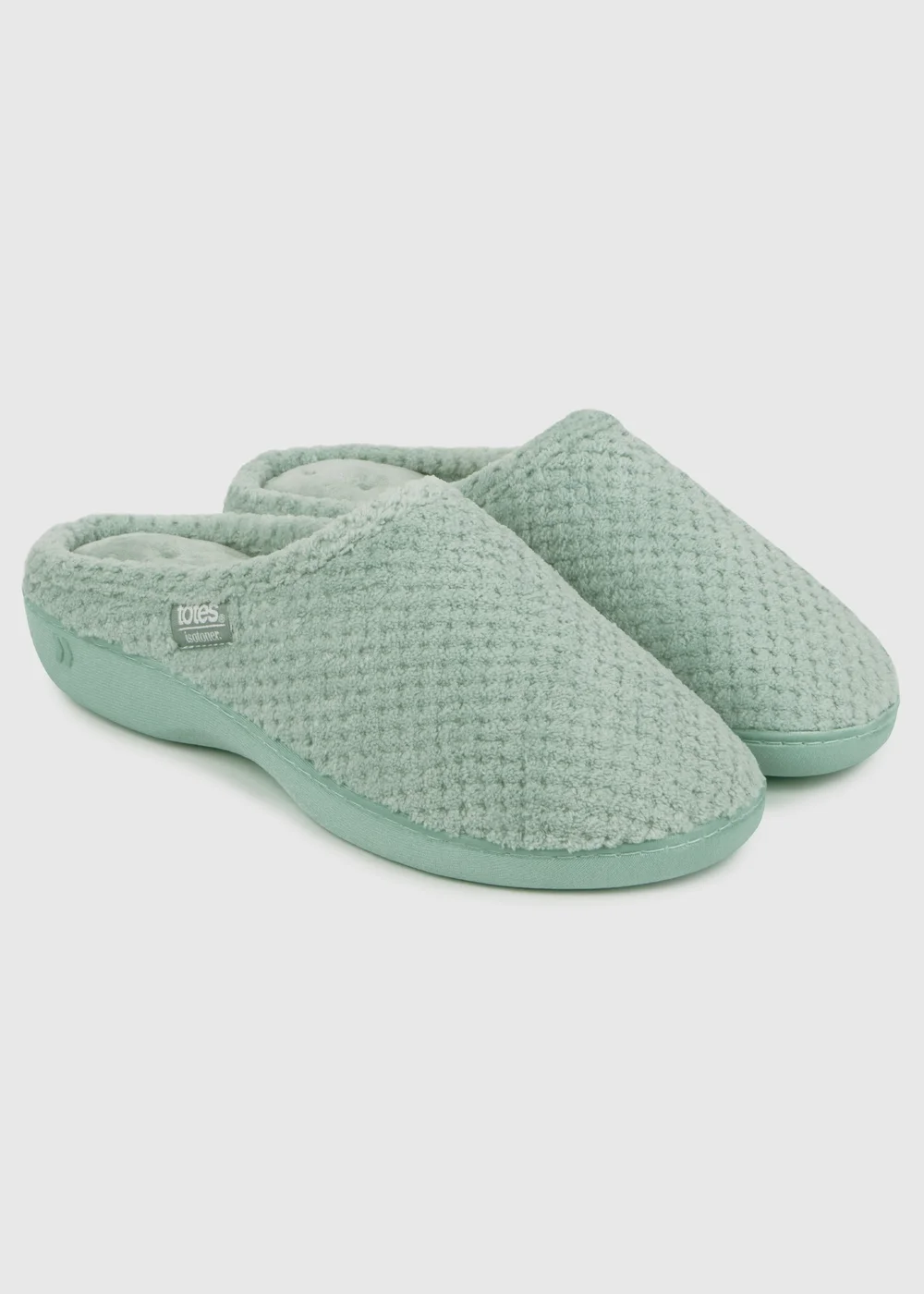 Totes Isotoner Mint Popcorn Terry Mule Slippers - 4 Image 1
