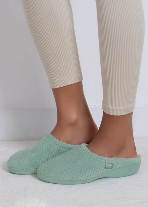 Totes Isotoner Mint Popcorn Terry Mule Slippers - 4 Image 2
