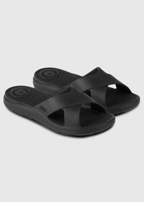 Totes Solbounce Black Cross Slide - 8 Image 1