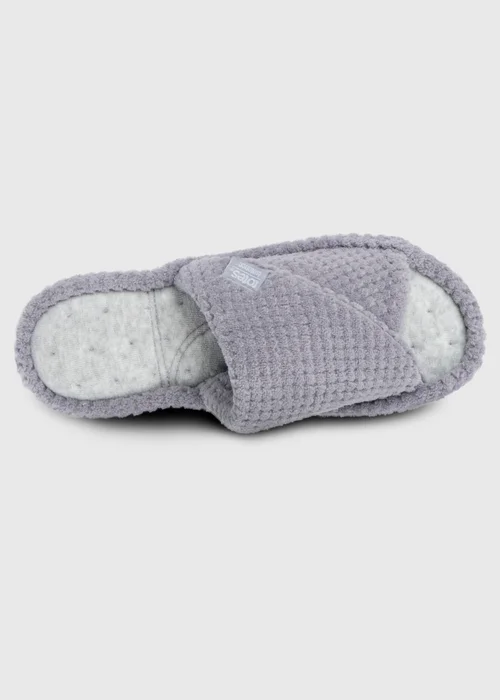Totes Isotoner Grey Popcorn Turnover Open Toe Slippers - 6 Image 5