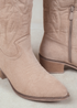 Where's That From Beige Suede Desert Cowboy Boots With Embroidery - Size 8 Image 3