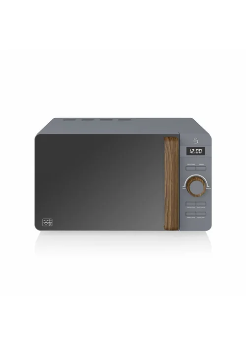 Swan Nordic Grey Digital Microwave (20L) - One Size Image 1