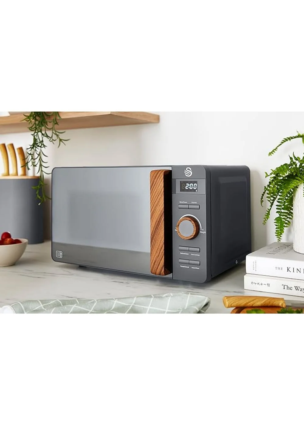 Swan Nordic Grey Digital Microwave (20L) - One Size Image 2