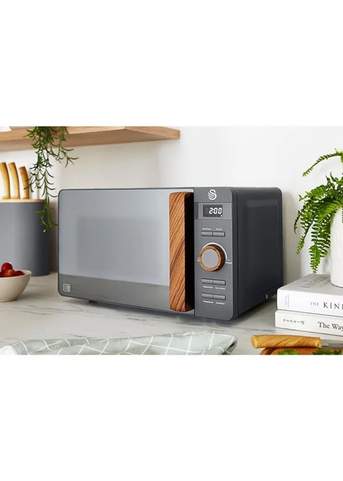 Swan Nordic Grey Digital Microwave (20L) - One Size Image 2