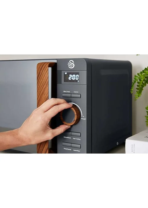 Swan Nordic Grey Digital Microwave (20L) - One Size Image 4