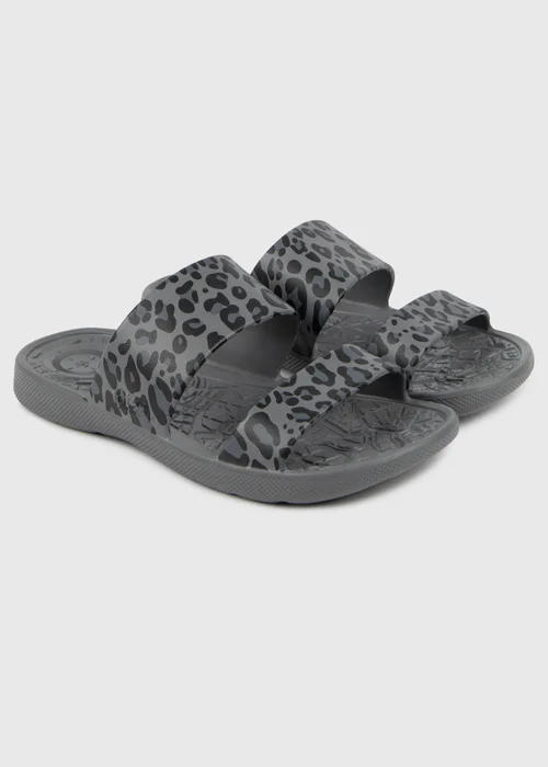 Totes Solbounce Grey Leopard Double Strap Slide - 4 Image 1