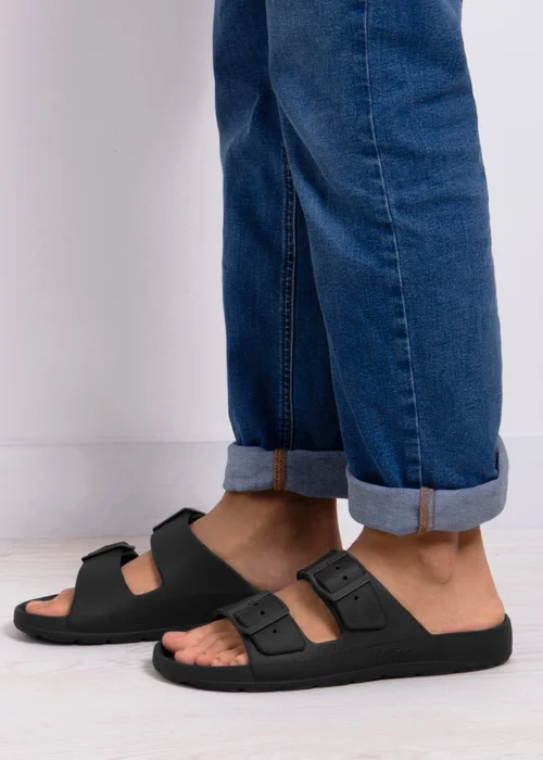 Totes Solbounce Black Adjustable Double Buckle Slider - 7 Image 2