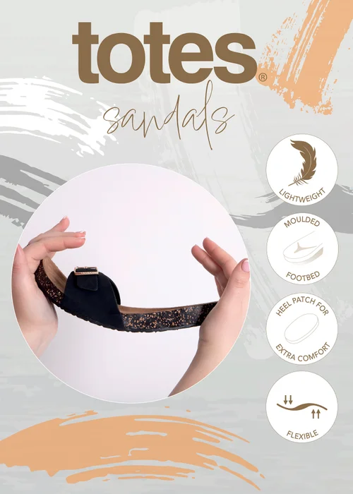 Totes Taupe PU Buckle Slider - 4 Image 3
