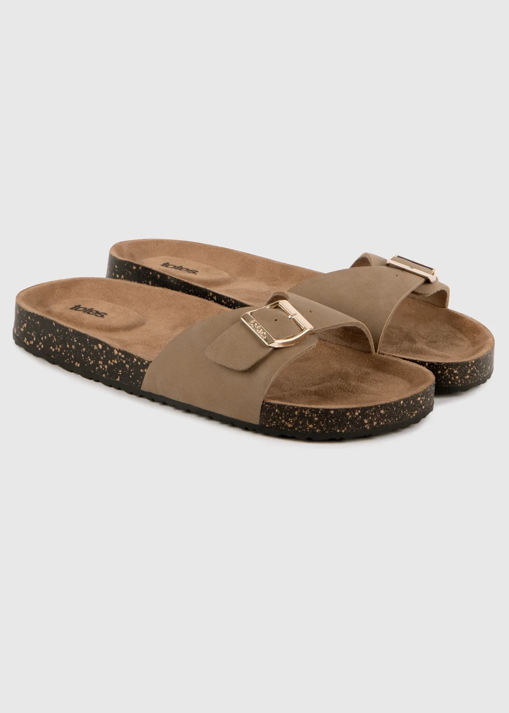 Totes Taupe PU Buckle Slider - 4 Image 1
