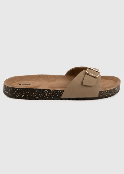 Totes Taupe PU Buckle Slider - 4 Image 4