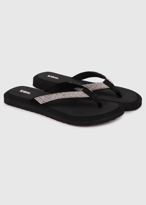 Totes Black Beaded Toe Post - 4 Image 1