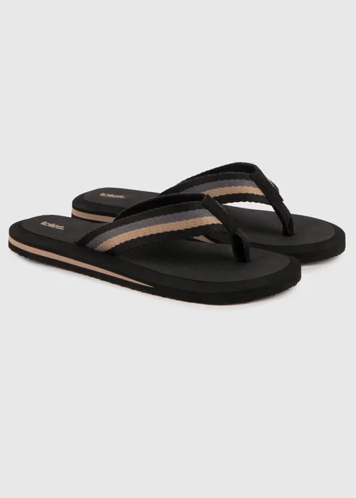 Totes Black Tape Toe Post Sandal - 8 Image 1