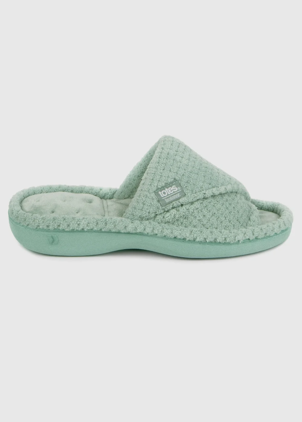 Totes Isotoner Mint Popcorn Turnover Open Toe Slippers - Size 6 Image 4