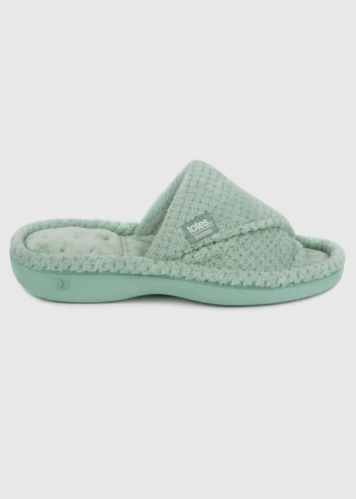 Totes Isotoner Mint Popcorn Turnover Open Toe Slippers - Size 6 Image 4