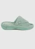 Totes Isotoner Mint Popcorn Turnover Open Toe Slippers - Size 6 Image 4