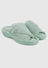 Totes Isotoner Mint Popcorn Turnover Open Toe Slippers - Size 6 Image 1