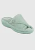 Totes Isotoner Mint Popcorn Turnover Open Toe Slippers - Size 6 Image 3