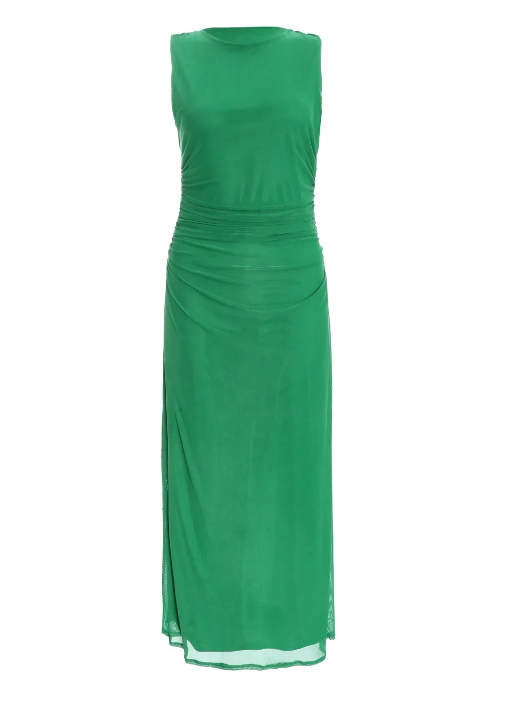 Quiz Green Mesh Ruched Bodycon Midaxi Dress - 6 Image 4