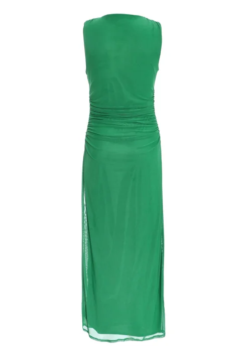 Quiz Green Mesh Ruched Bodycon Midaxi Dress - 6 Image 5