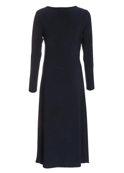 Quiz Navy Ruched Long Sleeve Midi Dress - 8 Image 5