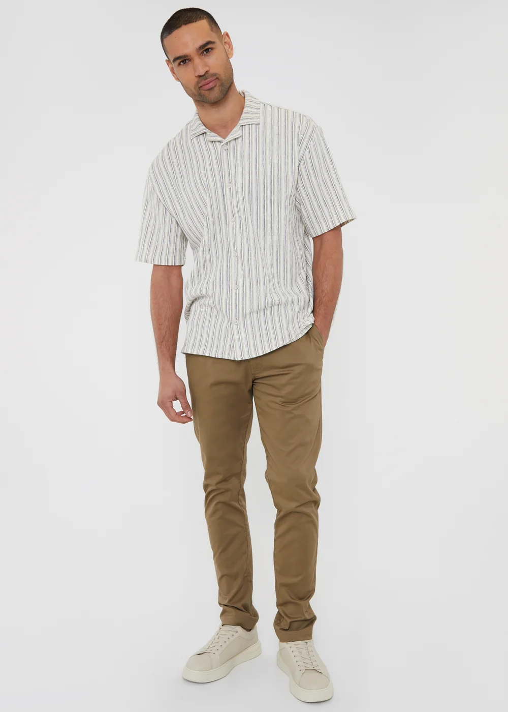Threadbare Brown Castello Cotton Slim Fit Chino Trousers With Stretch - 38 waist 32 leg Image 4