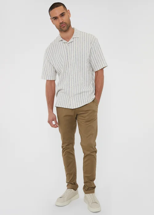 Threadbare Brown Castello Cotton Slim Fit Chino Trousers With Stretch - 38 waist 32 leg Image 4