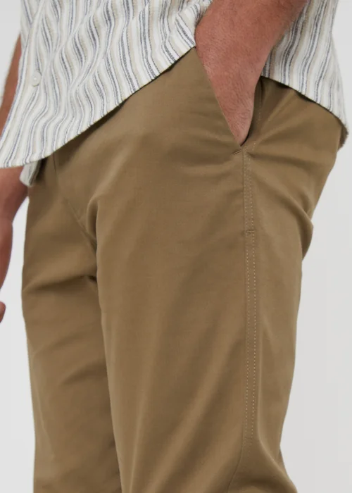 Threadbare Brown Castello Cotton Slim Fit Chino Trousers With Stretch - 38 waist 32 leg Image 3