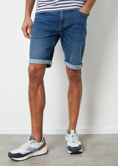 Threadbare Blue Turn Up Denim Shorts - 30 W Image 3