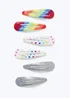 6 Pack Multicoloured Hair Clips - One Size Image 1